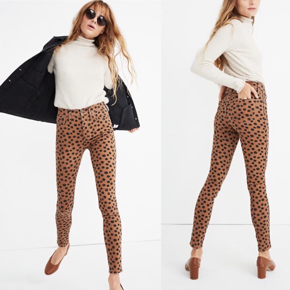 Madewell | 10” High Rise Skinny in Leopard Dot 26
